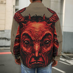 Red Devil Satan Print Men's Shirt Jacket