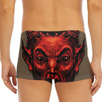 Red Devil Satan Print Men's Short Boxer Briefs