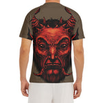 Red Devil Satan Print Men's Short Sleeve Rash Guard