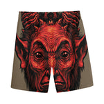 Red Devil Satan Print Men's Sports Shorts