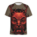 Red Devil Satan Print Men's Athletic T-Shirt