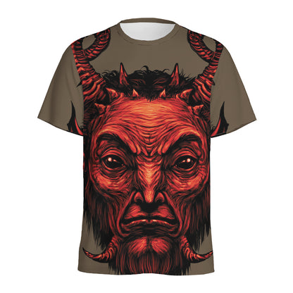 Red Devil Satan Print Men's Sports T-Shirt