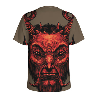 Red Devil Satan Print Men's Sports T-Shirt