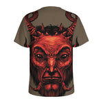 Red Devil Satan Print Men's Sports T-Shirt