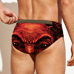 Red Devil Satan Print Men's Swim Briefs