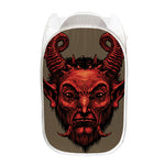 Red Devil Satan Print Mesh Laundry Hamper
