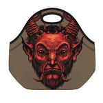 Red Devil Satan Print Neoprene Lunch Bag