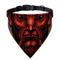 Red Devil Satan Print Over The Collar Dog Bandana