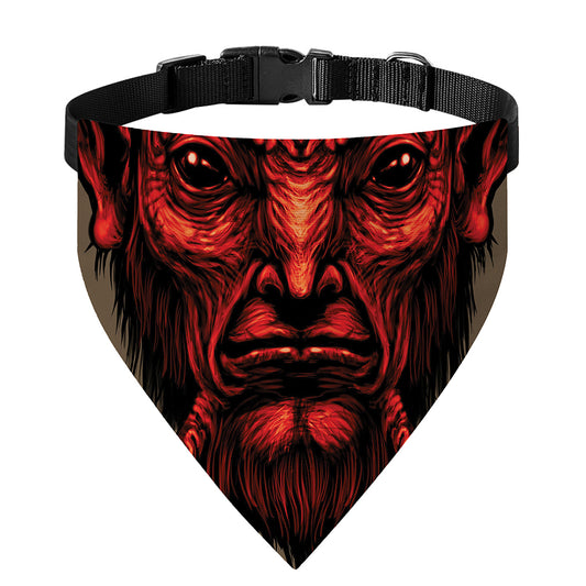 Red Devil Satan Print Over The Collar Dog Bandana