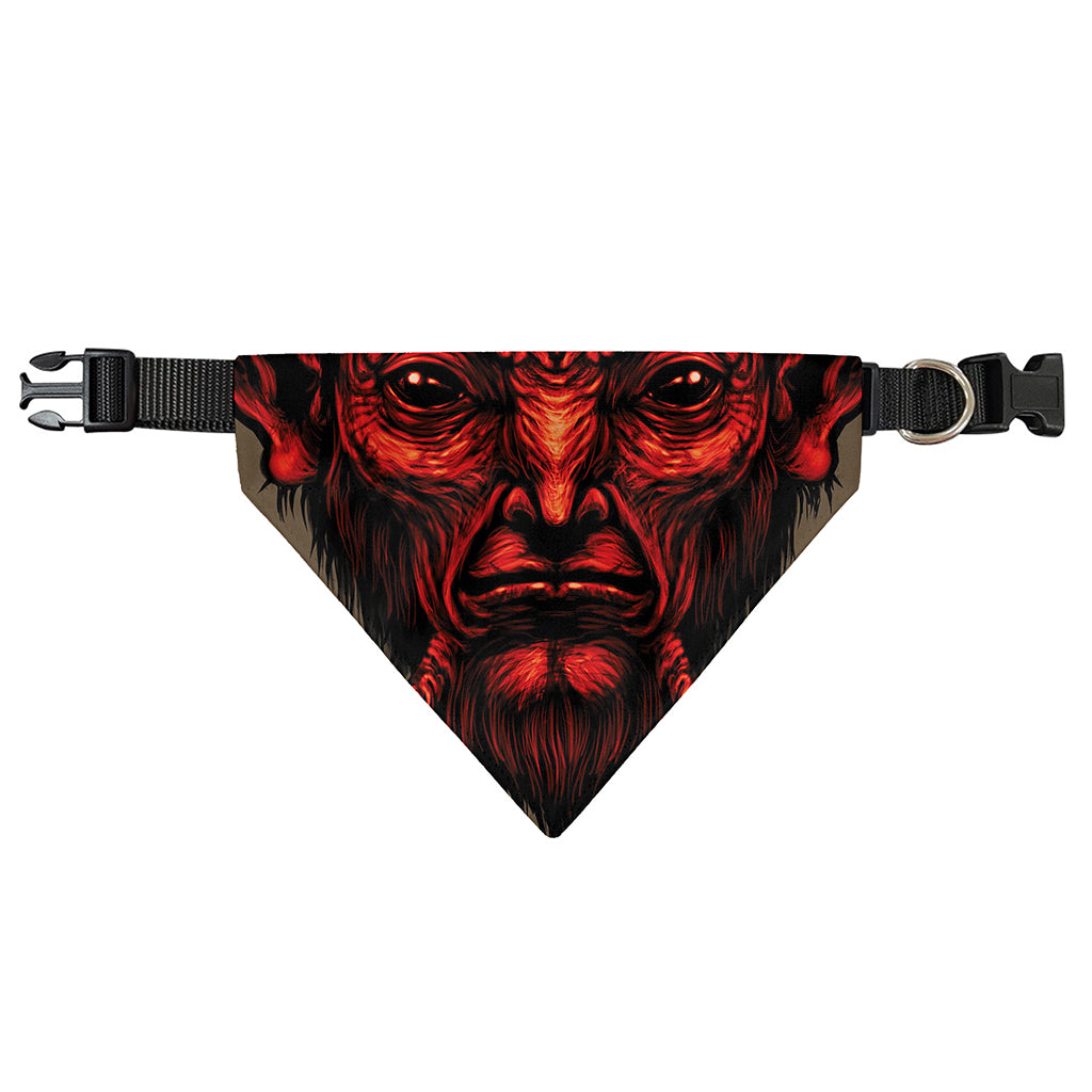 Red Devil Satan Print Over The Collar Dog Bandana