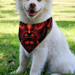 Red Devil Satan Print Over The Collar Dog Bandana