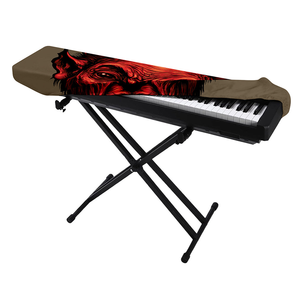 Red Devil Satan Print Piano Keyboard Cover