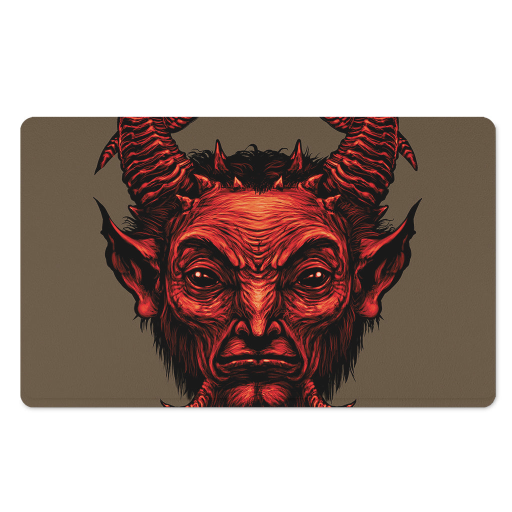 Red Devil Satan Print Polyester Doormat
