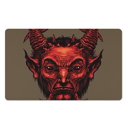Red Devil Satan Print Polyester Doormat