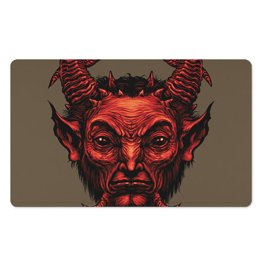Red Devil Satan Print Polyester Doormat