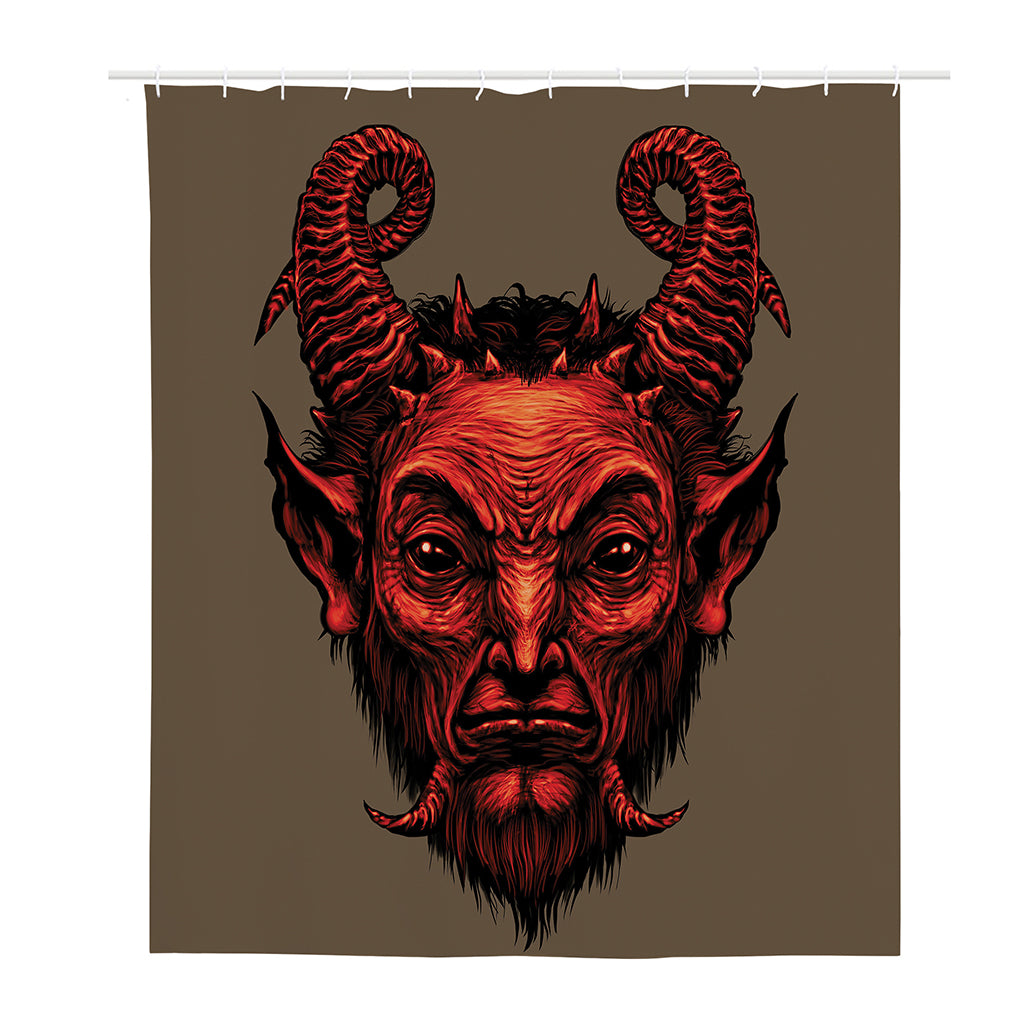 Red Devil Satan Print Polyester Shower Curtain