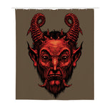 Red Devil Satan Print Polyester Shower Curtain