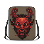 Red Devil Satan Print Rectangular Crossbody Bag