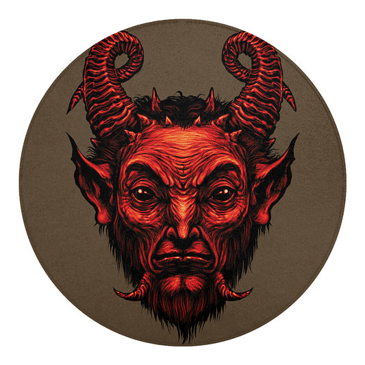 Red Devil Satan Print Round Blanket