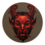 Red Devil Satan Print Round Blanket