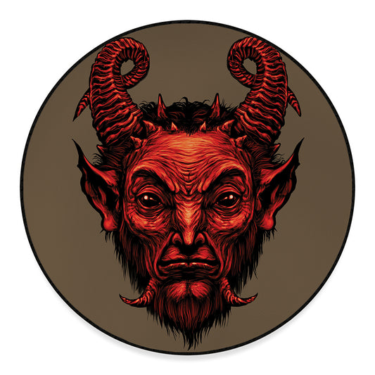 Red Devil Satan Print Round Floor Mat
