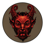 Red Devil Satan Print Round Floor Mat