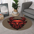 Red Devil Satan Print Round Rug