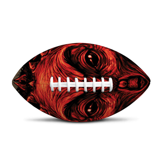 Red Devil Satan Print Rugby Ball
