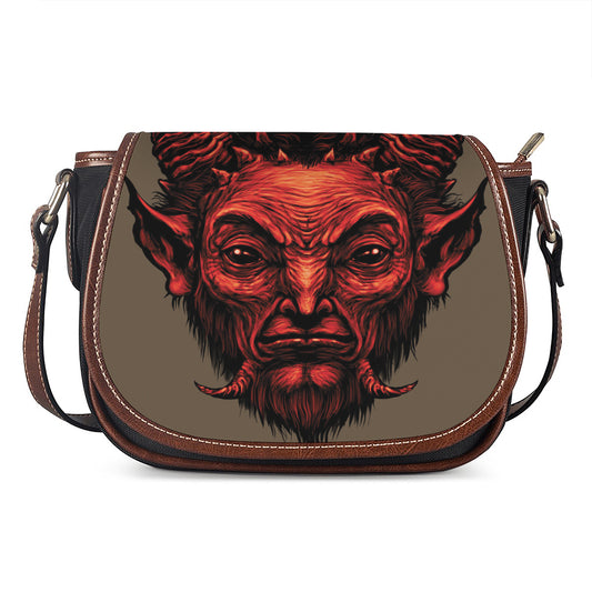 Red Devil Satan Print Saddle Bag