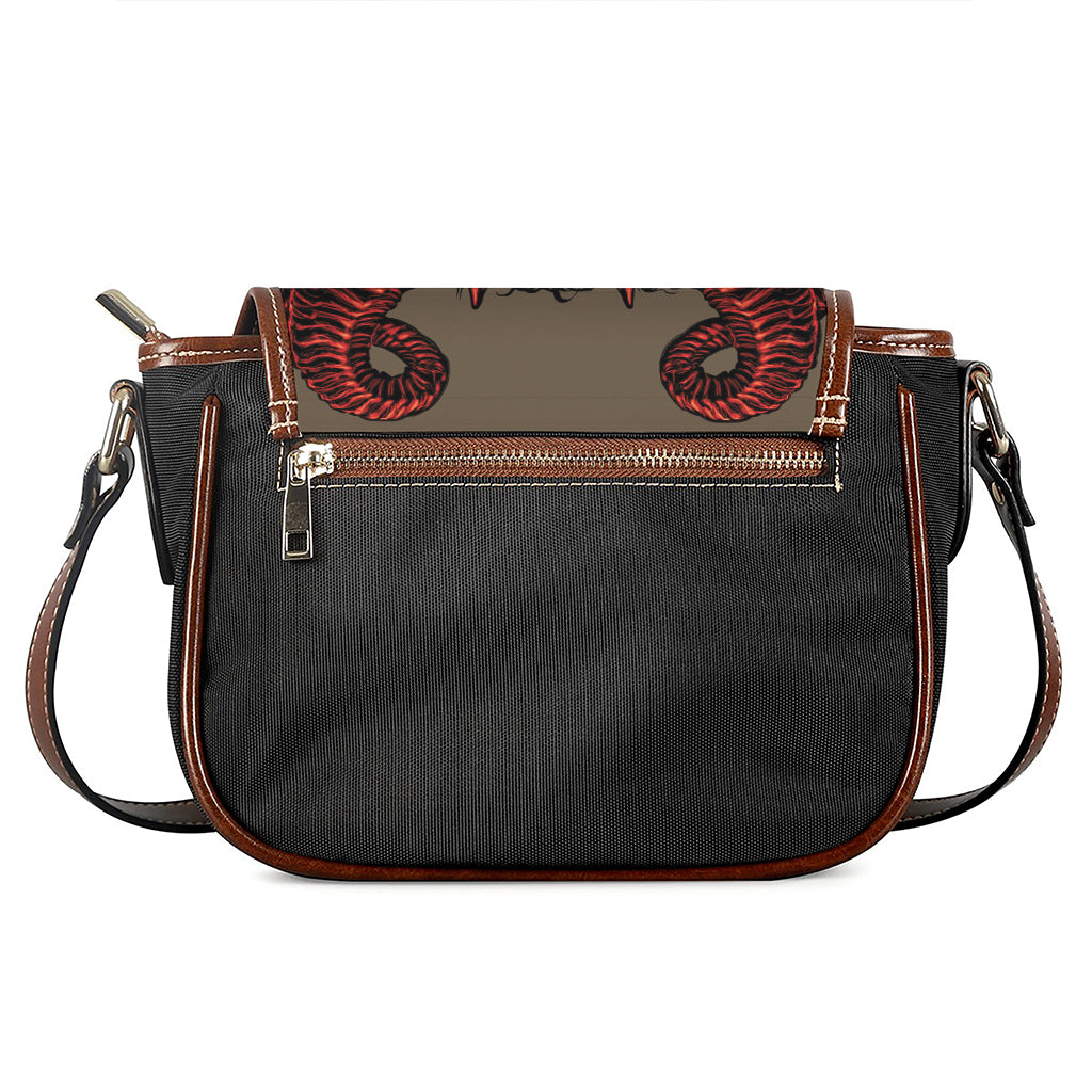 Red Devil Satan Print Saddle Bag
