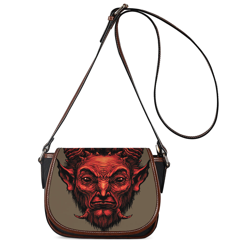 Red Devil Satan Print Saddle Bag
