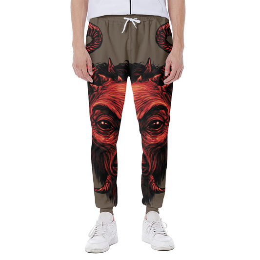 Red Devil Satan Print Scuba Joggers