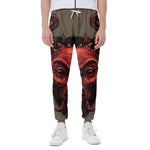 Red Devil Satan Print Scuba Joggers