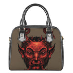 Red Devil Satan Print Shoulder Handbag