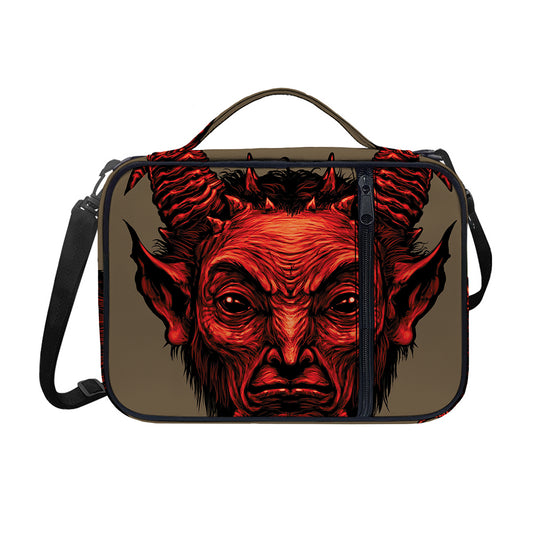 Red Devil Satan Print Shoulder Strap Bible Bag