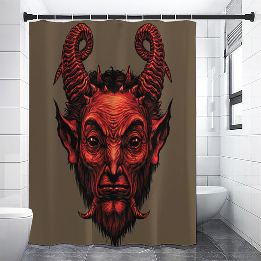 Red Devil Satan Print Shower Curtain