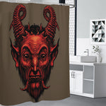 Red Devil Satan Print Shower Curtain