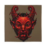 Red Devil Satan Print Silk Bandana