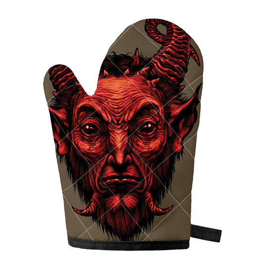 Red Devil Satan Print Single Oven Mitt