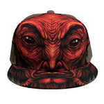 Red Devil Satan Print Snapback Cap