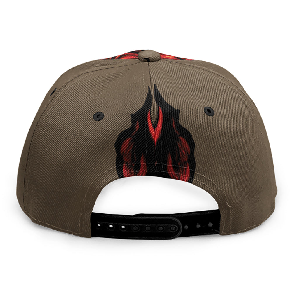 Red Devil Satan Print Snapback Cap