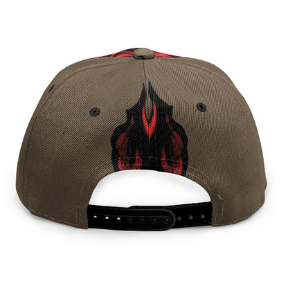Red Devil Satan Print Snapback Cap