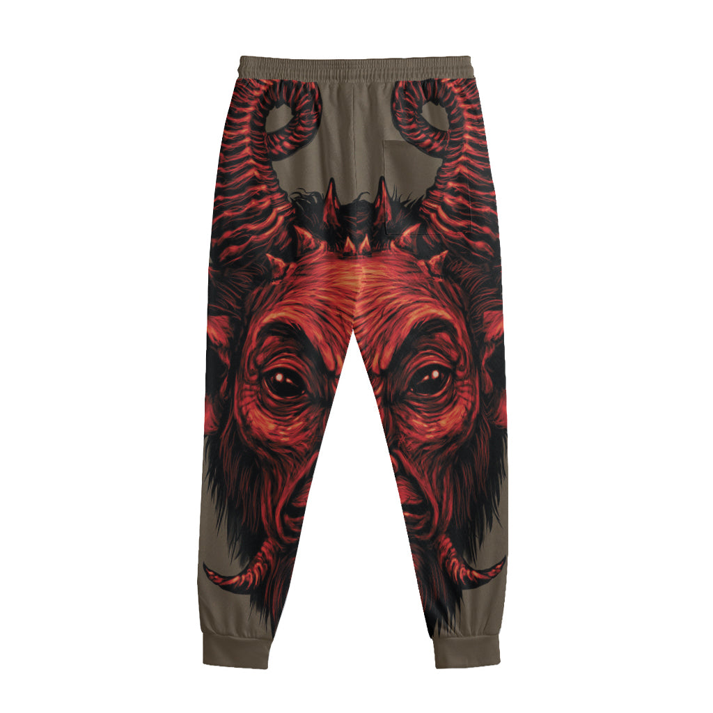Red Devil Satan Print Sweatpants