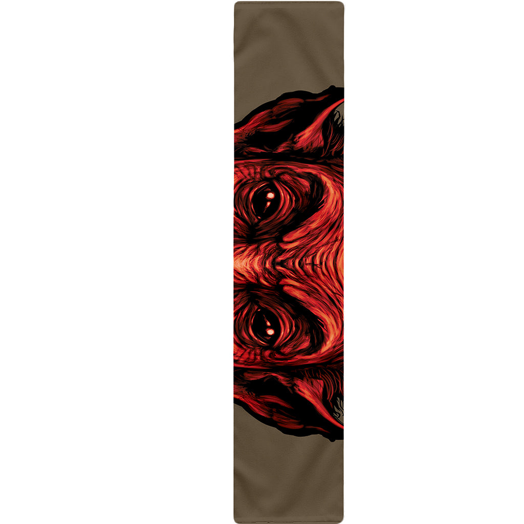 Red Devil Satan Print Table Runner