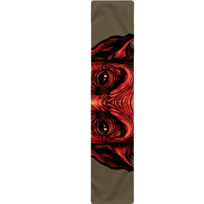 Red Devil Satan Print Table Runner