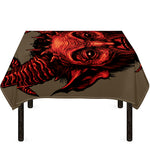 Red Devil Satan Print Tablecloth