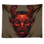 Red Devil Satan Print Tapestry