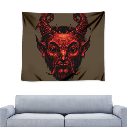 Red Devil Satan Print Tapestry
