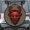 Red Devil Satan Print Tire Cover