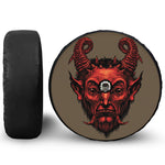 Red Devil Satan Print Tire Cover With Camera Hole